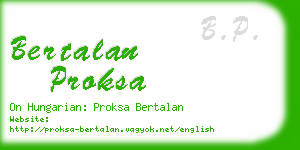 bertalan proksa business card